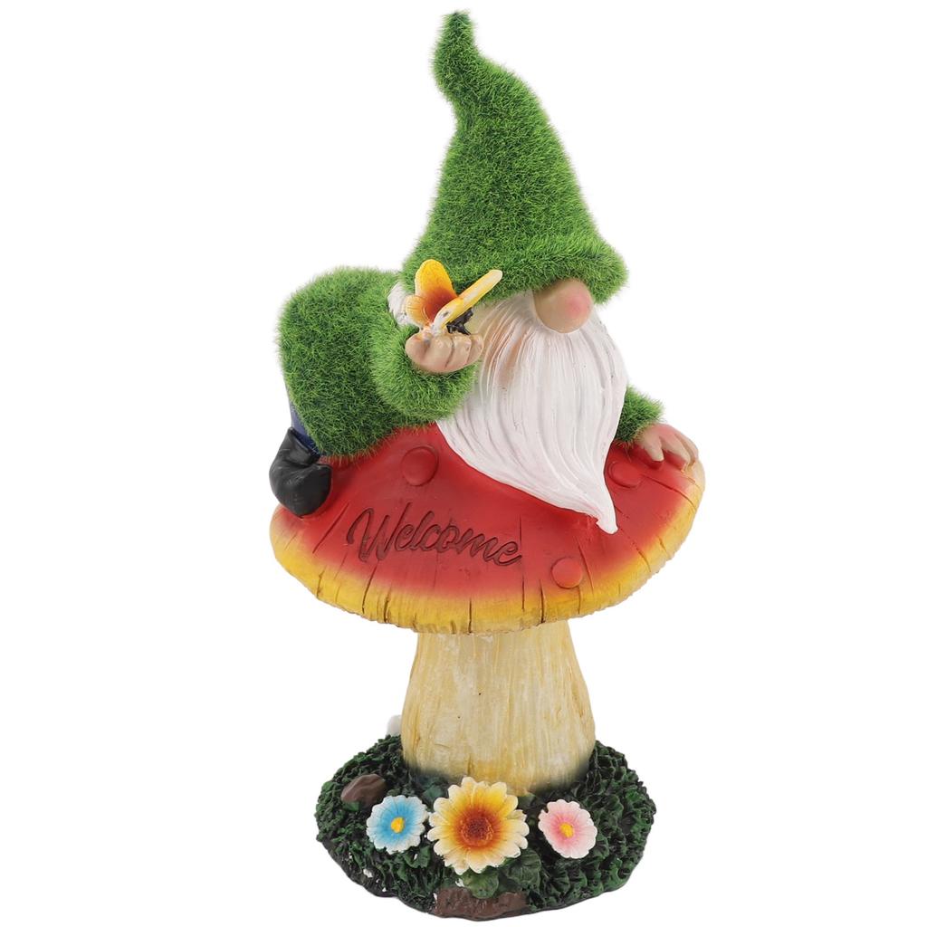 Gardon Mushroom Light Statue Resin Lifelike Unique Warm Light Garden Gnome Mushroom Sculptures for Outdoor Decoration