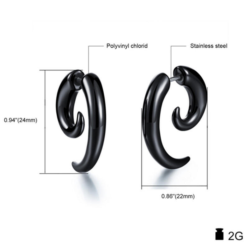 Cool Punk Stud Earrings Rock Men Black Earrings Women Pvc Anti Allergy Earrings