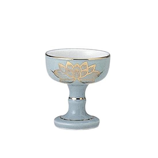 

Buddhist Altar Utensils Celadon Gold Lotus [Large] Buddhist Altar Supplies, Home Memorials