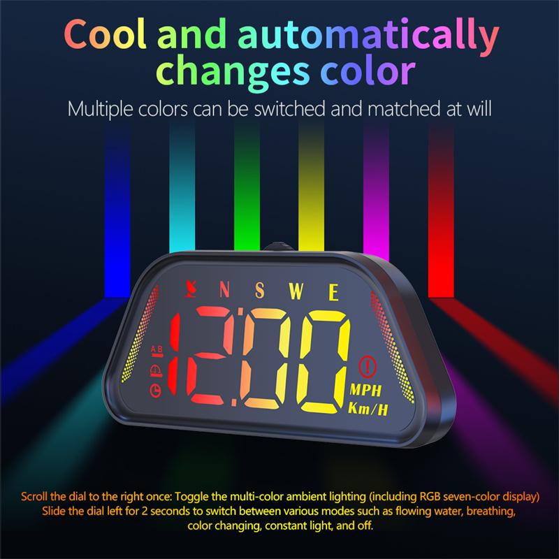 G23 Universal Digital Gps Speedometer Color Font Hd Lcd Projection Car Hud Multi Functional Tester Head Up Display