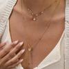 Sweet Wind Design Sense of Love Zircon Double Chain Necklace Accessories Sweater Chain Jewelry