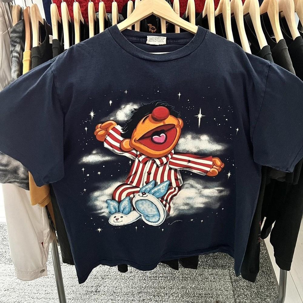 Retro Vintage 90s Sesame Street #039;Ernie#039; Cartoon TShirt S5XL Unisex T-Shirt S