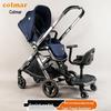 Convertible Two-Way Baby Stroller with Attachable Pedal and Shock-Absorbing Wheels