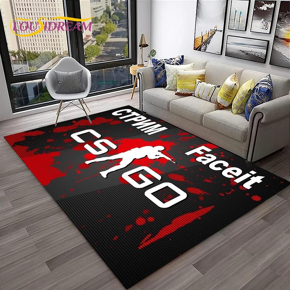 3D CS GO Game,Counter Strike Gamer Carpet Rug for Home Living Room Bedroom Sofa Doormat Decor,kids Area Rug Non-slip Floor Mat