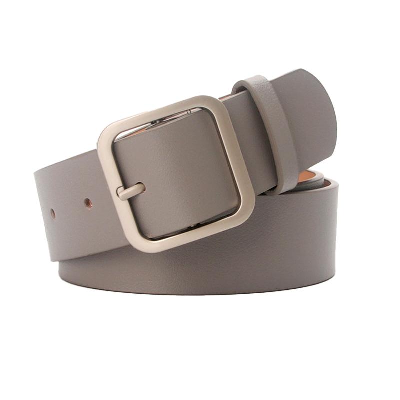 

1 шт. Ремень Повседневные брюки Мода ПУ Однотонный Пряжка-штифт Пояс Поясной ремень серый