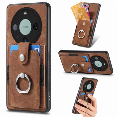 Card Bag With Ring Suitable For Mate60Pro Phone Case Mate60 Card Holder MT60 Card Insertion Male Card Holder