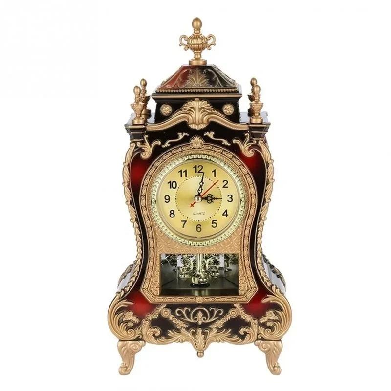 Desk Alarm Clock Vintage Clock Classical Royalty Sitting Room Desk Imperial Furnishing Creative Sit Pendulum Clock