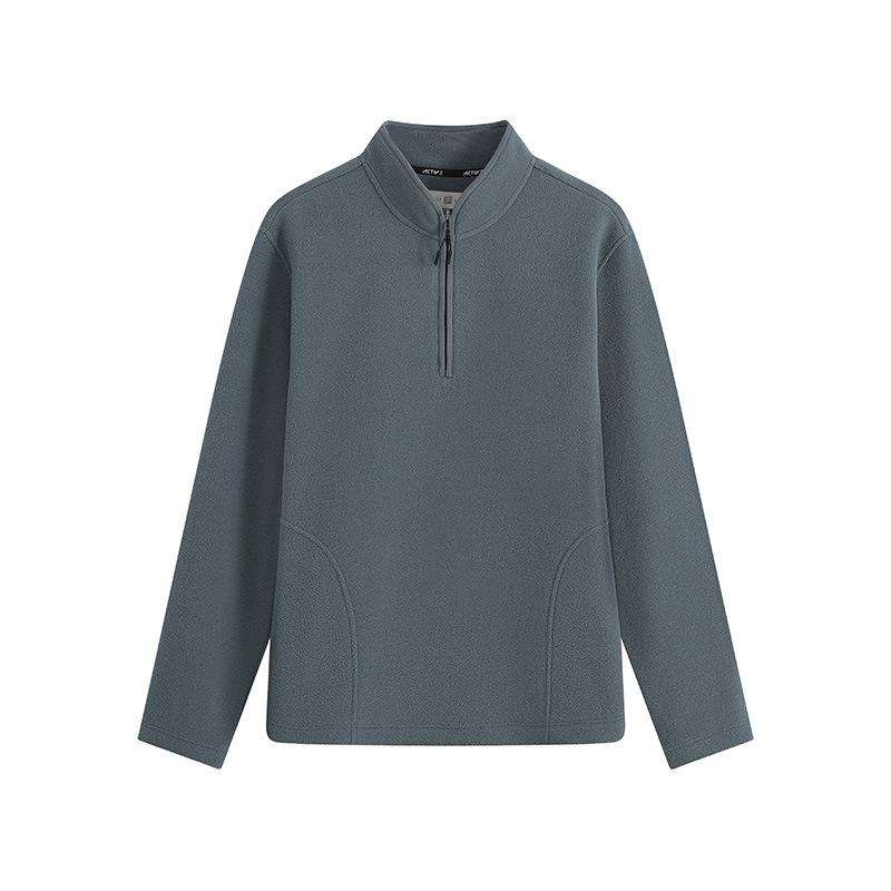2025 Men's Stand-Collar Casual Orlon Sweatshirt Jacket: Trendy, Loose, Warm for Autumn/Winter