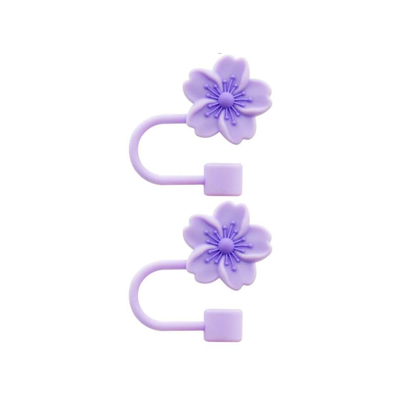 2/4pcs Straw Cover Cap for Stanley Cup Accessories,Silicone Straw Topper 10mm Reusable Straw Tips Lids Flowers Tip Covers