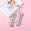 Ultra-thin Transparent Crystal Silk Socks Women Fashion Summer Harajuku Crew Socks Elastic Long Socks
