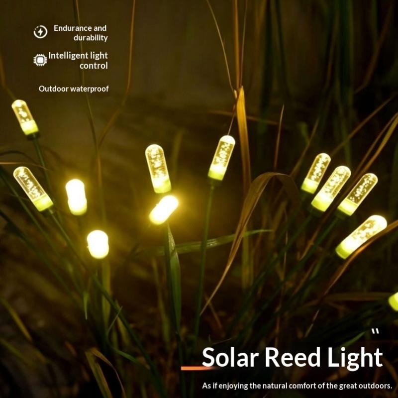 LED Solar Reed Garden Lights Outdoor Waterproof Swaying Decorative Lamp Outside Landscape Lighting For Patio Yard Pathway