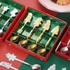 4Pcs Stainless Steel Christmas Coffee Spoons Christmas Trees Santa Tea Spoon Gingerbreads Man Dessert Drink Mixing Spoon