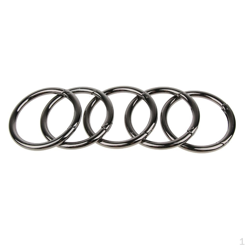 5 Pieces Zinc Alloy Round Spring Buckles Snap Hook Keychain Clip 1mm
