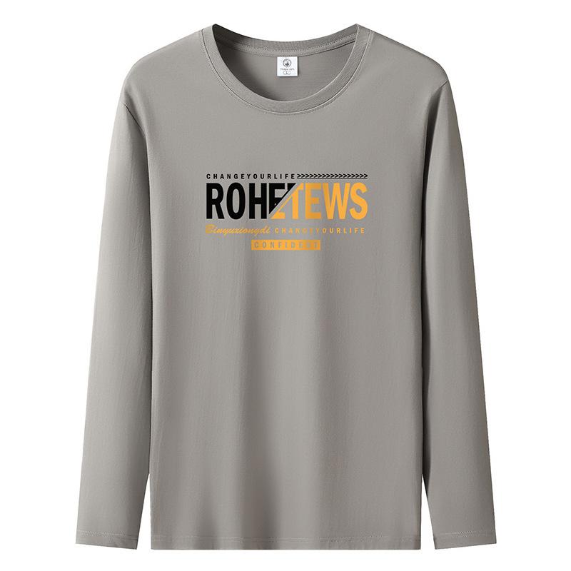 

Осенне-зимняя повседневная мужская футболка с длинным рукавом из чистого хлопка S-5XL Мужская толстовка S хаки