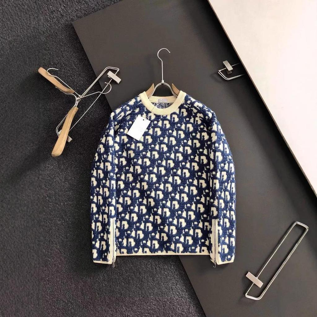 Herren Winter Luxus Reißverschluss Jacquard Strickpullover: Modisches, vielseitiges und gutaussehendes Schwergewichtsoberteil