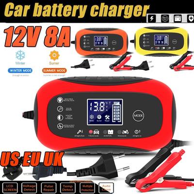 Kompletní nabíječka autobaterií 12V 8A Auto Pulse Repair LCD Displej Chytré rychlé nabíjení AGM GEL olověná nabíječka s hlubokým cyklem