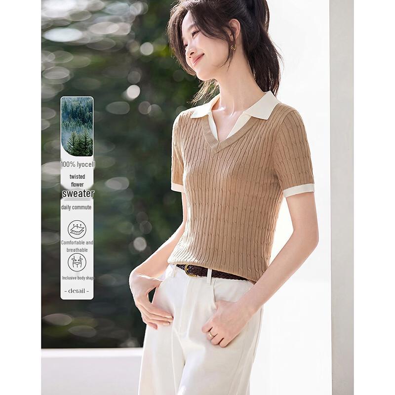 Women s Lyocell Short-Sleeve Knit Top One Size