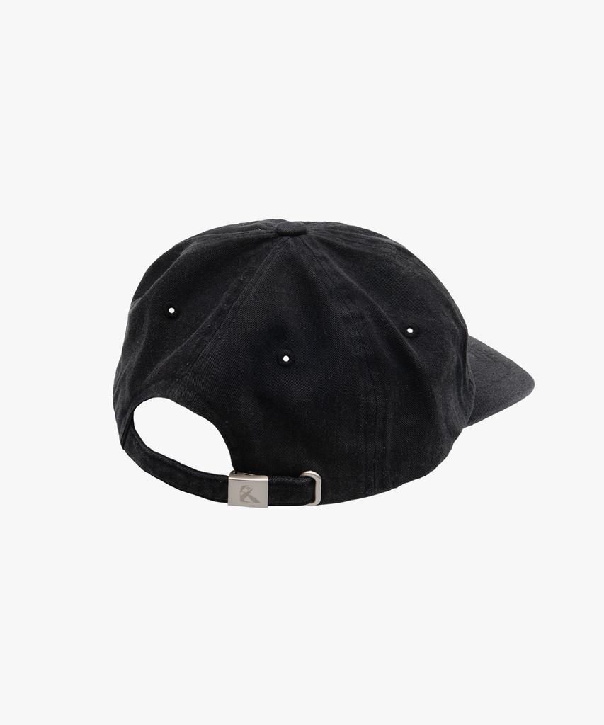 Liomeu Denim Applique Washed Ball Cap_Black