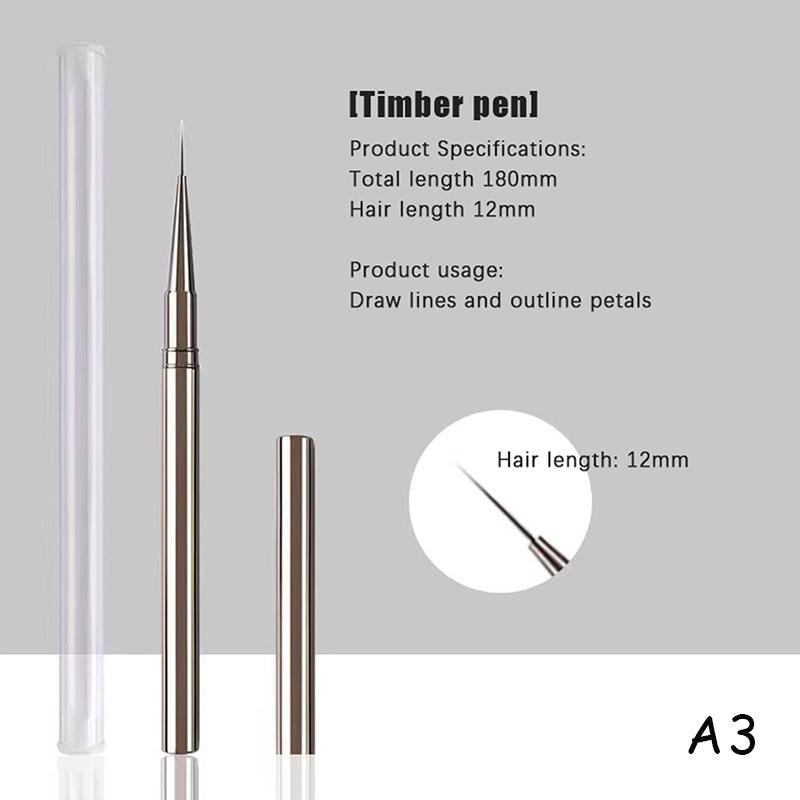 Nail Glue Phototherapy Brush UV Gel Painting Pen Nail Art Drawing Liner Brush Metal Manucure Professionnel Brushes Tools