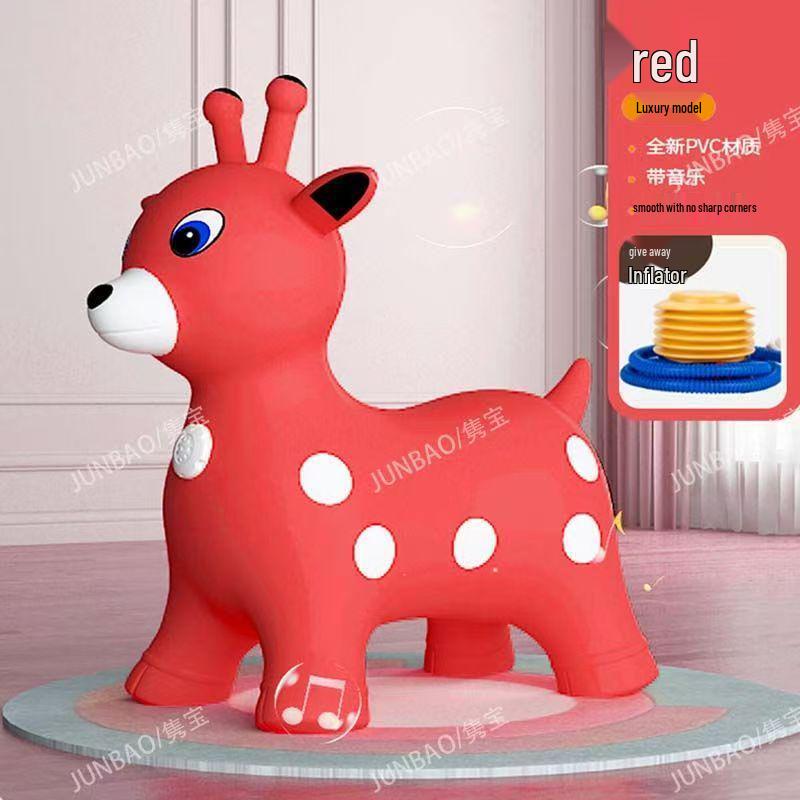 Musical Inflatable Bouncing Deer Horse Toy for Kids