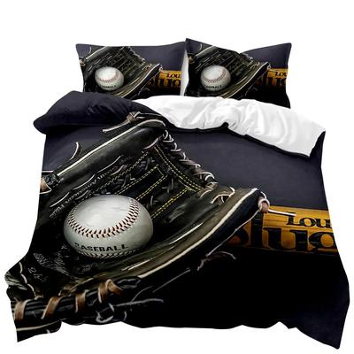 Baseball Duvet Cover Set Sports Theme Boys Kids Bedding Set 3D Baseball Bedclothes Double Queen King Size Polyester Quilt Cover