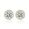 1 Carat Moissanite Halo Stud Earrings for Women Engagement Wedding Daily Work Party Travel Luxurious Gift 925 Sterling Silver
