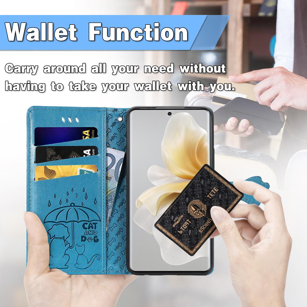 For TCL 50 Pro Nxtpaper 5G Case Leather Wallet Flip Phone Cover Cute Cat Dog Pattern
