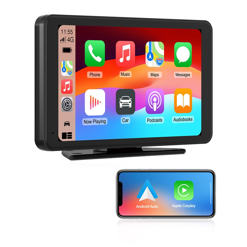 

Беспроводной экран CarPlay для автомобиля 7 HD Портативная стереосистема с сенсорным экраном Для Apple CarPlay и Android Auto Экран CarPlay с резервным копированием
