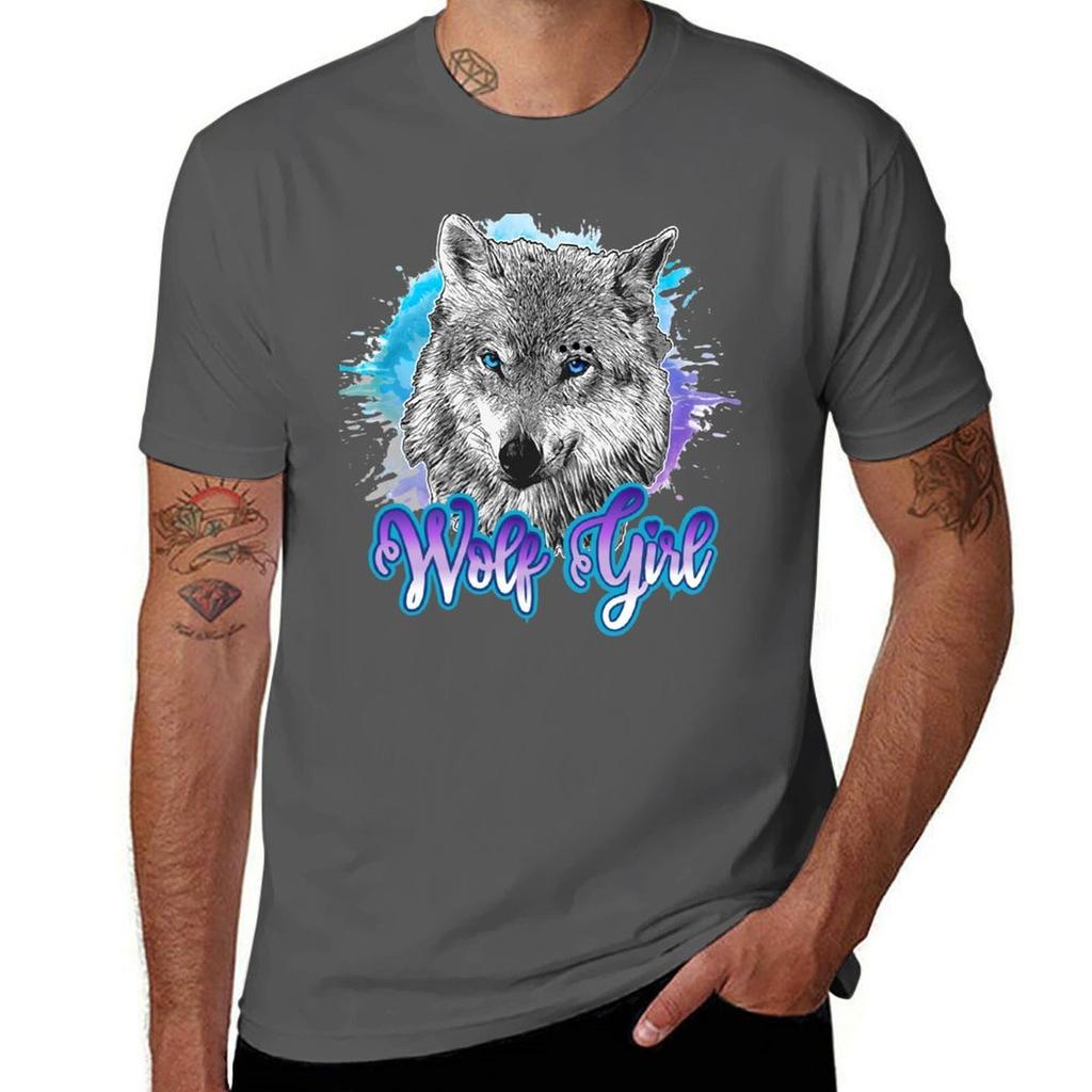 Wolf Girl Just A Girl Who Loves Wolves Tshirt Running Gym Short Sleeve Sports Tee