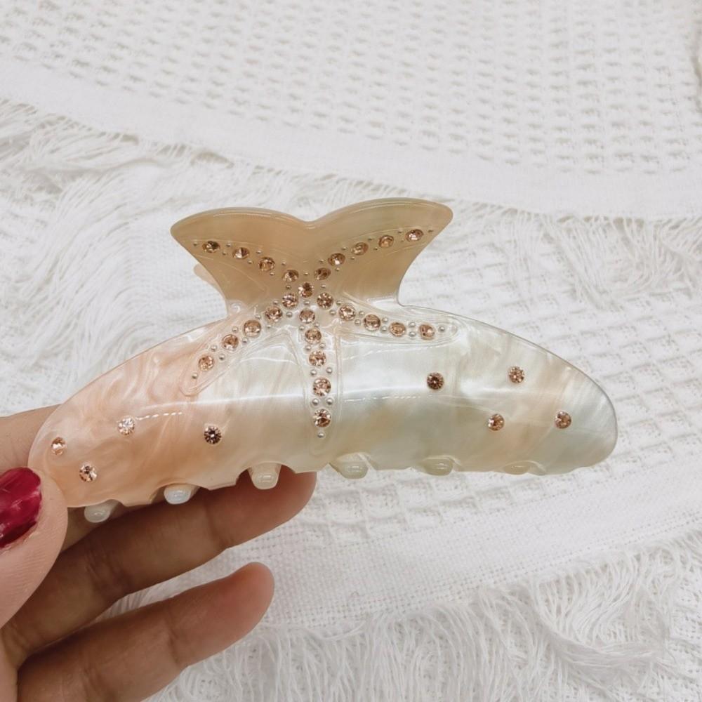 Fantasy Color Starfish Hair Clip Acetate Material Non Slip Hair Clip Beach Hair Clip Summer Season