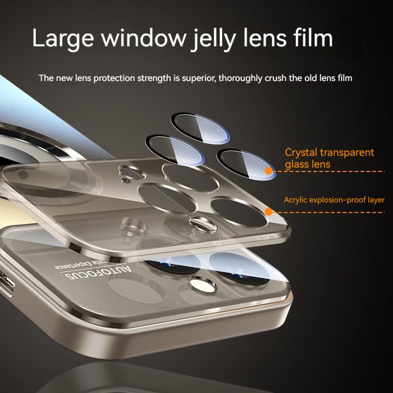Luxury Glass Camera Lens Protection Case For iPhone 16 Pro Max 14 Plus 11 12 13 15 Pro Max 16E For Magesafe Magnetic Phone Cover