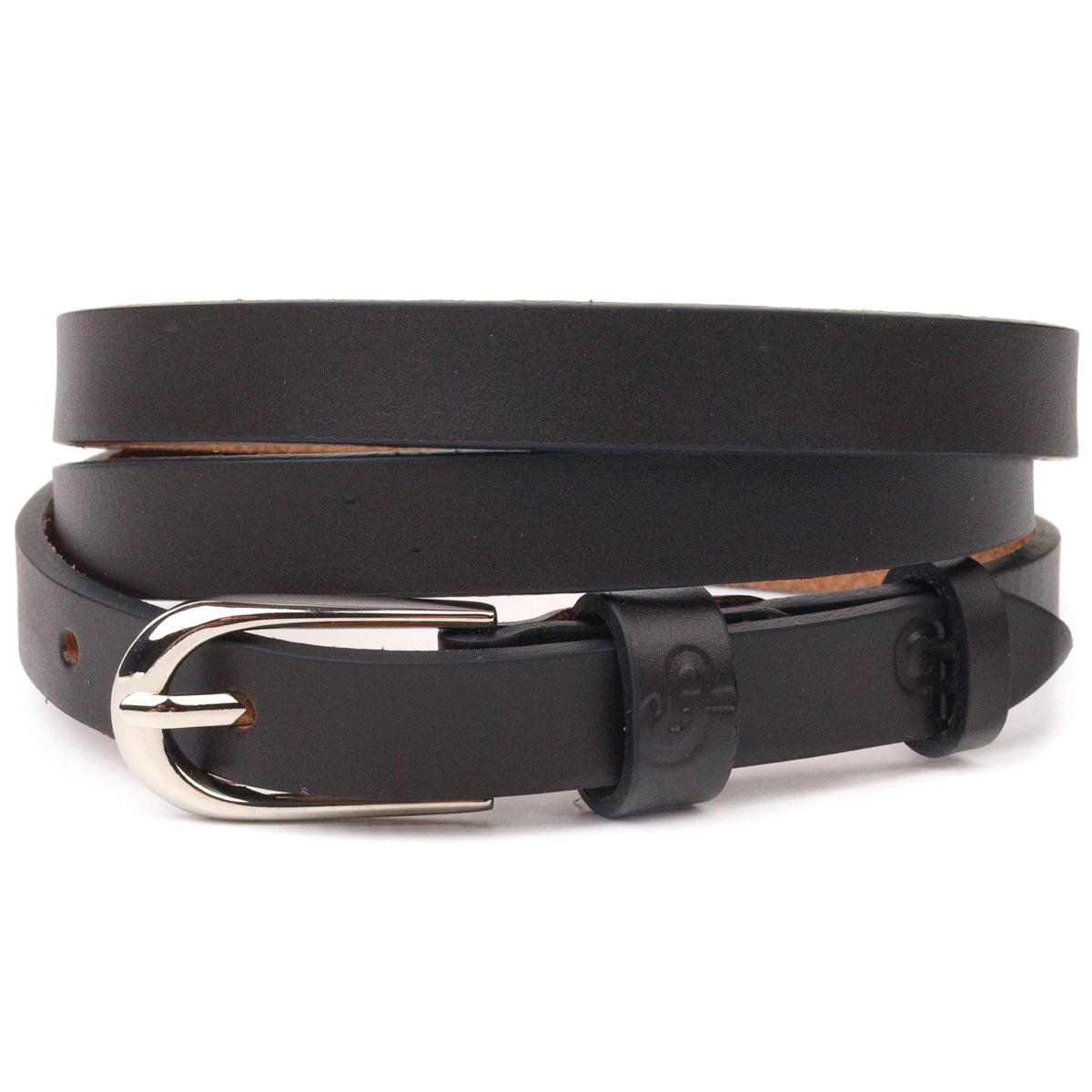 

Тонкий жіночий шкіряний ремінь GRANDE PELLE Leather Belt 21438 Коричневий