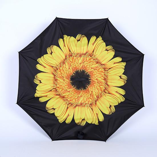 JPZYLFKZL Free Style Creative Long Shank Double Layer Inverted Umbrella Windproof Reverse C-Hook Male Golf Umbrella Reverse