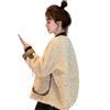 2025 Korean Style Women’s Short Casual Lamb Wool Coat with Velvet, Winter Fragrance