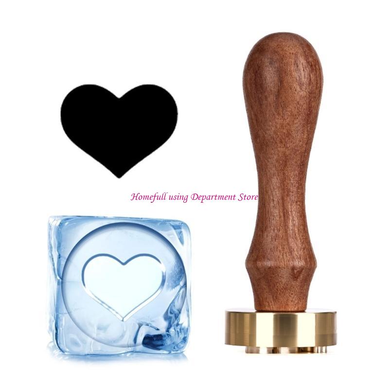 Retro Carved Metal Ice Stamper Handle Ice Embossing Tool For Ice Desserts Chocolate Cocktails Party Supplies