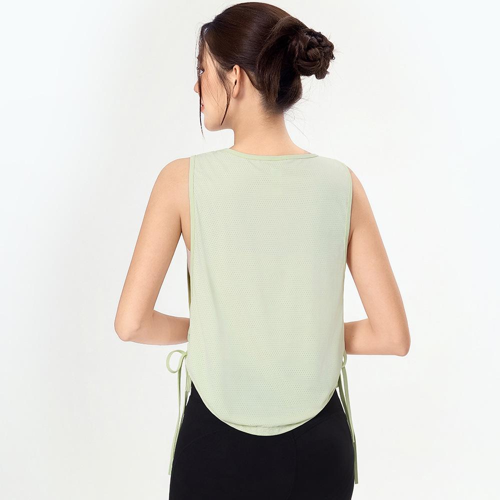 Women's Spring Summer Yoga Running Mesh Tank Top - Quick-Drying, Sleeveless, Loose Fit