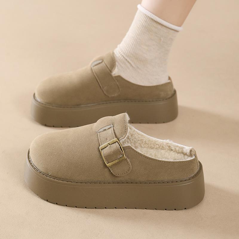 Women s Lightweight Comfortable Non-slip Heightening Winter Warm Plush Lined Non-slip Durable Leisure Cotton Slippers 35