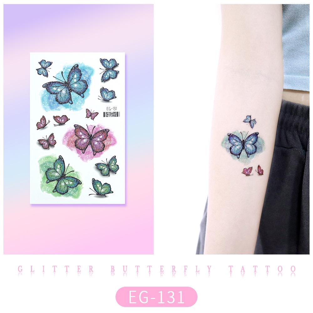 Ruikalong Cartoon Mermaid & Butterfly Glitter Tattoo Stickers for Children