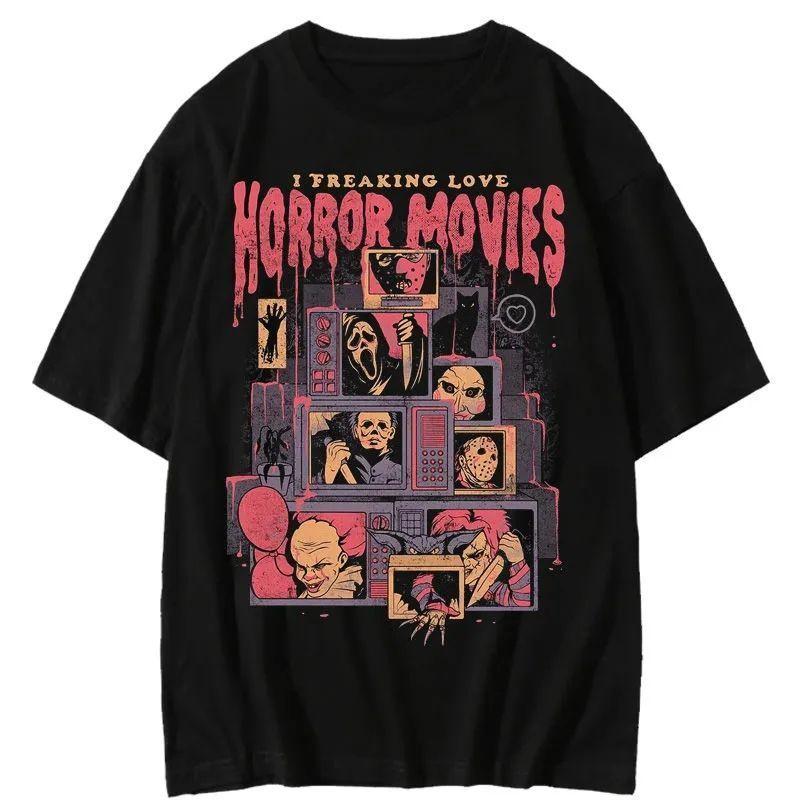 

Creative Joker Printed Pure Cotton T-shirt Men and Women with The Same Round Neck Cotton Short-sleeved T-shirt Halloween S