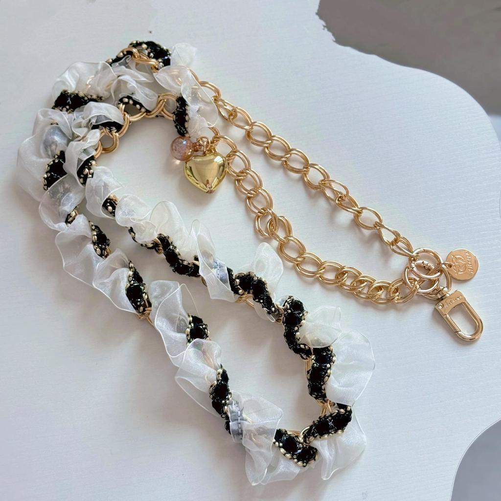 Handmade Woven Chinese-Style Double Layer Bracelet with Retro Phone Lanyard & High-End Plated Gasket