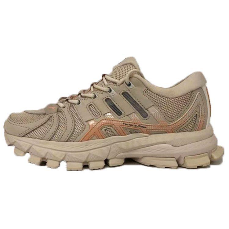 Li Ning Cushioning Slip Resistant Abrasion Resistant Low top Running Shoes Men's Khaki ARZP007-12