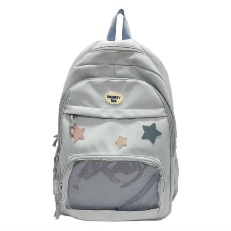Schoolbag New Cute Soft Sister Schoolbag University Women Large Capacity Transparent Model College Backpack Girl Primary and Secondary School Students