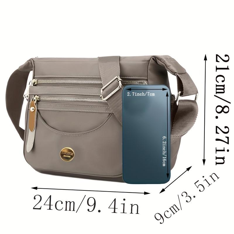 Unisex Neutral Square Shoulder Crossbody Bag, Stylish And Casual, Multi-Layer Messenger Bag [Zipper Direction Random]