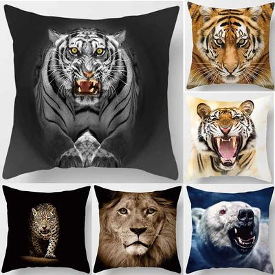 45X45CM Tier-Serie Kissenbezug Tiger Löwe Wohnzimmer Sofa Büro Sitzkissenbezug Heimdekoration