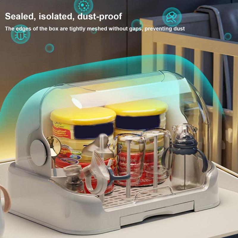 Bottle Drying Rack Portable Bottle Storage With Cover Bottles Storage Box With Good Sealing Protection Drying Rack for Kitchen