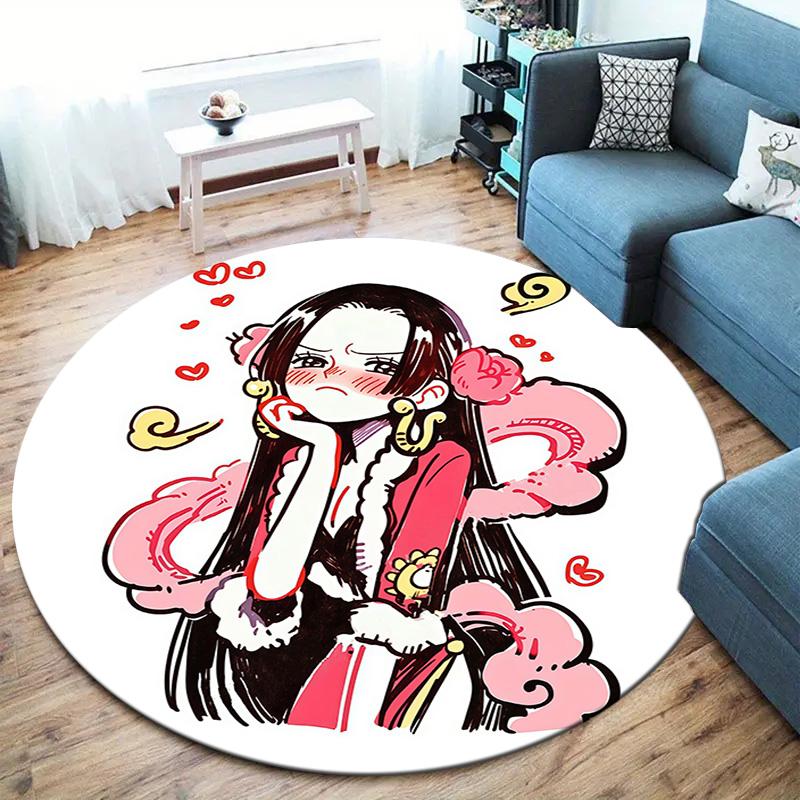 One Piece Boa Hancock Round Area Rug Carpet Rug For Living Room Bedroom Sofa Playroom Decor Nonslip Floor Mat