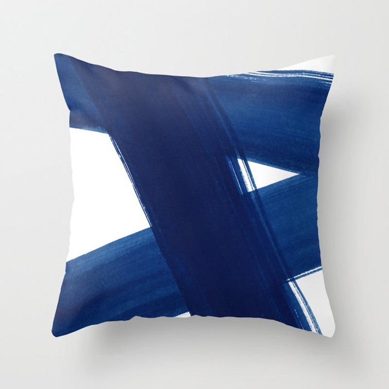 Quadratische Kissenbezug Home Decor Sofa Kissenbezug Schönheit Blau Geometrische Blume Muster Kissenbezug Mode Kurze