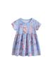 Malwee Girls' Stylish Summer Dress - Round Neck, Printed, Short Sleeve, Trendy Princess Design for Children