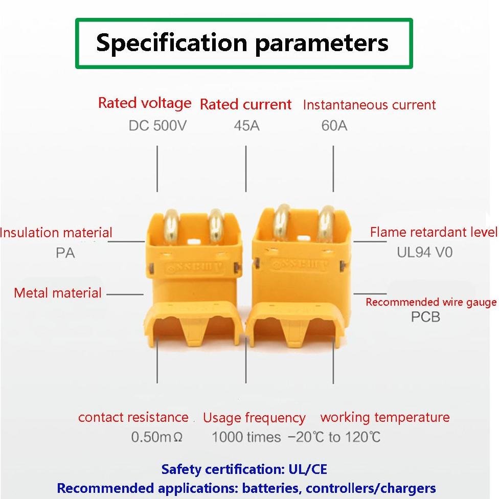 XT60 PW XT60PW XT30PW XT30 XT60E-M/F Connector Plug Socket Female Male for Drone RC Helicopter Li Lithium Ion Battery Amass CE