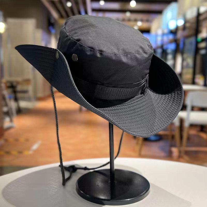 Unisex Summer Outdoor Fishing Hiking Bucket Hat Wide Brim Fordable Fishermen Sunsreen Hat Men Women Camping Visors Panama Hats